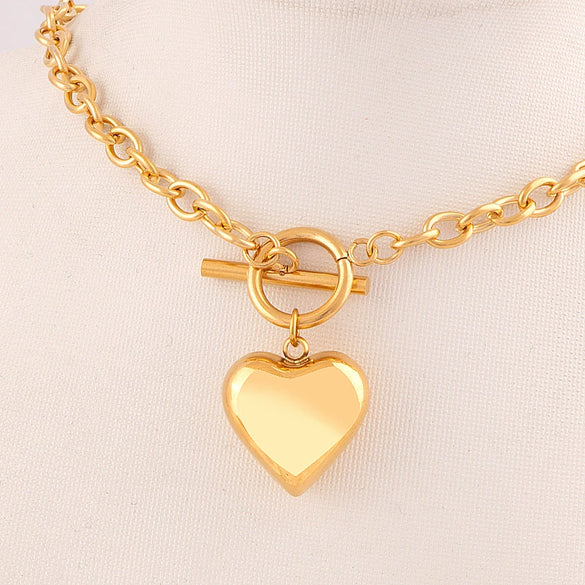 Fragrance Jewelry Titanium Steel Ushaped Heart Clavicle Necklace With Electroplating