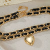 Fragrance Necklace Alloy Velvet Bamboo Chain Heart Shape Electroplating For Women