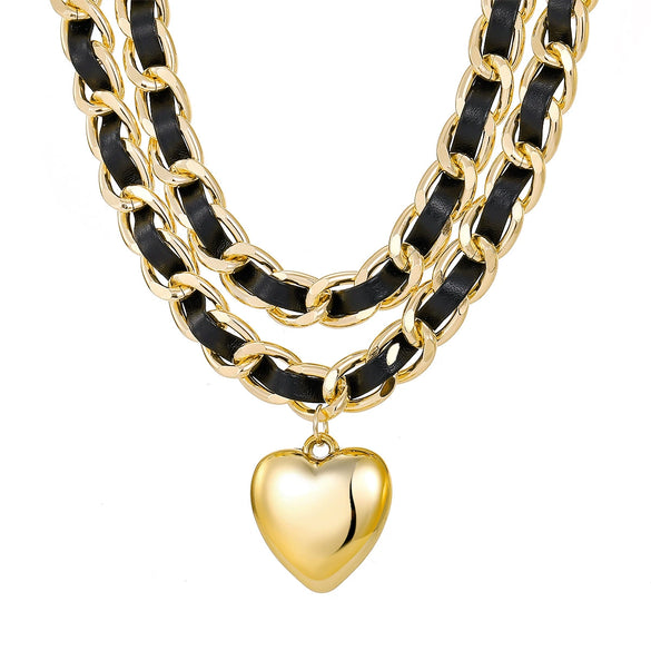 Fragrance Necklace Alloy Velvet Bamboo Chain Heart Shape Electroplating For Women
