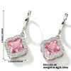 Fragrant Fourleaf Clover Earrings Copper Zircon Glass Geometric Fashion Electroplating