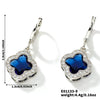 Fragrant Fourleaf Clover Earrings Copper Zircon Glass Geometric Fashion Electroplating