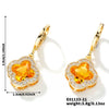 Fragrant Fourleaf Clover Earrings Copper Zircon Glass Geometric Fashion Electroplating