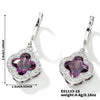 Fragrant Fourleaf Clover Earrings Copper Zircon Glass Geometric Fashion Electroplating