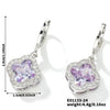Fragrant Fourleaf Clover Earrings Copper Zircon Glass Geometric Fashion Electroplating