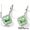 Fragrant Fourleaf Clover Earrings Copper Zircon Glass Geometric Fashion Electroplating