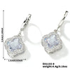 Fragrant Fourleaf Clover Earrings Copper Zircon Glass Geometric Fashion Electroplating