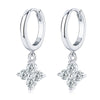 Fragrant Style Classic Fourleaf Clover Women's Earrings Moissanite S925 Sterling Silver 18K Gold Plated
