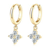 Fragrant Style Classic Fourleaf Clover Women's Earrings Moissanite S925 Sterling Silver 18K Gold Plated