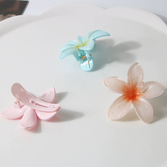 Frangipani Flower Hairpin Hair Accessory For Women Baking Varnish Gripper
