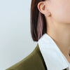 Freely Adjustable Threehole Design Zircon Inlaid Titanium Steel Earrings With Geometric Pattern And 18K Real Gold Plated