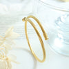 French Inspired Textured All Match Titanium Steel Round Open Bracelet Electroplated Simple Geometric Jewelry For Women
