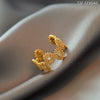 French Retro Daisy Open Ring For Women Copper Electroplated Floral Pattern Adjustable Fashion Ring