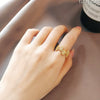 French Retro Daisy Open Ring For Women Copper Electroplated Floral Pattern Adjustable Fashion Ring