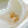 French Retro Daisy Open Ring For Women Copper Electroplated Floral Pattern Adjustable Fashion Ring