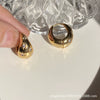 French Retro Gold Plated U Shape Earrings With Zircon Metal Ball And Eight Pointed Star Design For Women