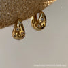 French Retro Gold Plated U Shape Earrings With Zircon Metal Ball And Eight Pointed Star Design For Women