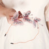 French Retro Handmade Beaded Flower Hairpin Exquisite Fabric Embroidered Floral Headpiece Sweet Women’s Hair Accessory