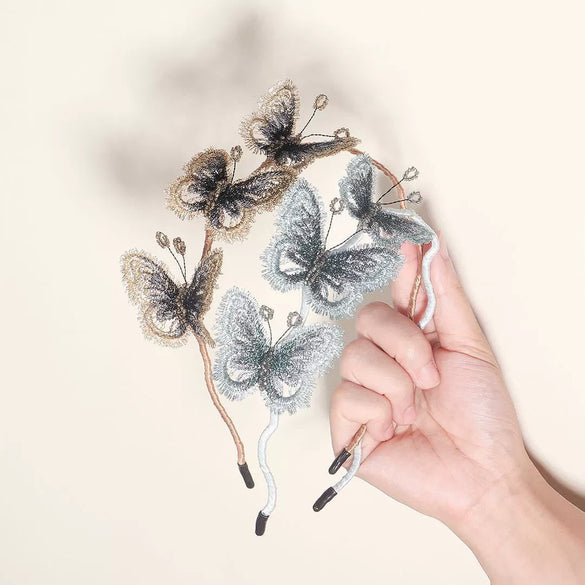 French Retro Handmade Beaded Flower Hairpin Exquisite Fabric Embroidered Floral Headpiece Sweet Women’s Hair Accessory