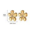 French Retro Stainless Steel Electroplated Flower Imitation Pearl Earrings For Women