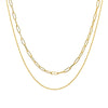 French Style Minimal Double Layer Chain Necklace Titanium Steel 18K Gold Plated Clavicle Chain