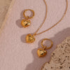 Wholesale Jewelry French Style Simple Style Heart Shape 304 Stainless Steel 18K Gold Plated Plating Earrings Necklace