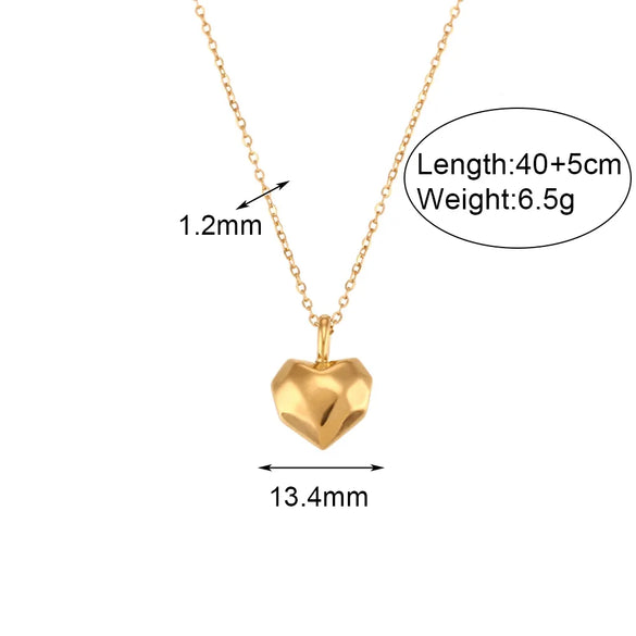 Wholesale Jewelry French Style Simple Style Heart Shape 304 Stainless Steel 18K Gold Plated Plating Earrings Necklace