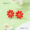 Fresh And Sweet Daisy Pattern Titanium Steel Bracelet And Flower Ring Set With Electroplating For Women