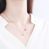 Fresh Full Zircon Puppy Pendant Heart Necklace For Women In S925 Sterling Silver Electroplated Fashion Jewelry