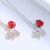 Fresh Full Zircon Puppy Pendant Heart Necklace For Women In S925 Sterling Silver Electroplated Fashion Jewelry