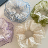 Fresh Lace Plaid Gauze Handmade Scrunchie Hair Tie Hair Rope Hairband