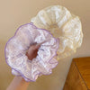 Fresh Lace Plaid Gauze Handmade Scrunchie Hair Tie Hair Rope Hairband