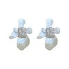 Fresh Pearl Flower Silver Needle French Style Niche Design Acrylic Ins Ear Studs For Women