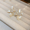 Fresh Pearl Flower Silver Needle French Style Niche Design Acrylic Ins Ear Studs For Women