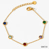 Fresh Style Minimalist Geometric Zircon Stainless Steel Vacuum Plated Electroplated Women's Bracelet