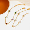 Fresh Style Minimalist Geometric Zircon Stainless Steel Vacuum Plated Electroplated Women's Bracelet