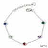 Fresh Style Minimalist Geometric Zircon Stainless Steel Vacuum Plated Electroplated Women's Bracelet