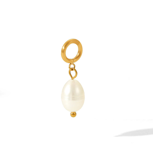 Fresh Water Pearl Stainless Steel Gold Plated Pendant Earrings Necklace Accessories