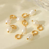 Fresh Water Pearl Stainless Steel Gold Plated Pendant Earrings Necklace Accessories