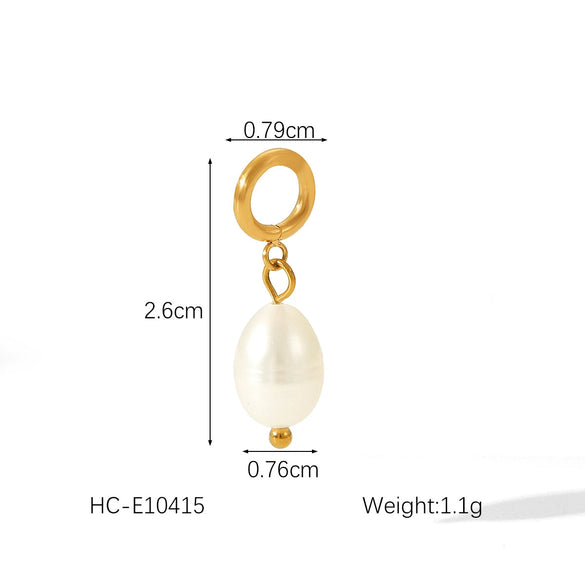 Fresh Water Pearl Stainless Steel Gold Plated Pendant Earrings Necklace Accessories