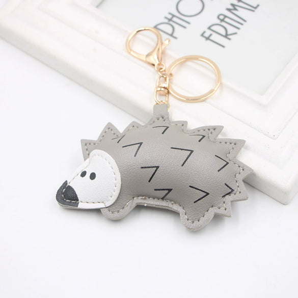 Freshbaked Cartoon Animal Keychain Pendant In Multicolor Pu Leather With Printing Of Little Bear Pig Small Animal