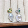Freshwater Baroque Pearl Pendant With Micropaved Zircon And Copper Accessory