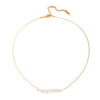 Freshwater Natural Pearl Stainless Steel Necklace With Geometric Shape Electroplated Pvd Vacuum Real Gold For Women
