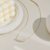 Freshwater Natural Pearl Stainless Steel Necklace With Geometric Shape Electroplated Pvd Vacuum Real Gold For Women