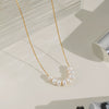 Freshwater Natural Pearl Stainless Steel Necklace With Geometric Shape Electroplated Pvd Vacuum Real Gold For Women