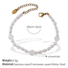 Freshwater Pearl Beaded Necklace Bracelet 316L Stainless Steel 18K Gold Plated For Women