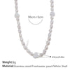 Freshwater Pearl Beaded Necklace Bracelet 316L Stainless Steel 18K Gold Plated For Women