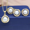 Freshwater Pearl Bird's Nest Microinlay Necklace Fourpiece Set Allmatch Simple Fashion