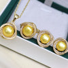 Freshwater Pearl Bird's Nest Microinlay Necklace Fourpiece Set Allmatch Simple Fashion