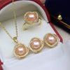 Freshwater Pearl Bird's Nest Microinlay Necklace Fourpiece Set Allmatch Simple Fashion