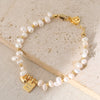 Freshwater Pearl Bracelet For Women Copper Geometric Electroplating Heart Style